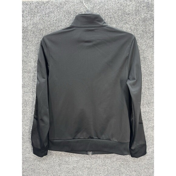 Adidas Full Zip Track Jacket Boys Youth Medium 12-14 Black White Stripes Mock - Picture 2 of 7